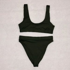 2piece olive green bikini